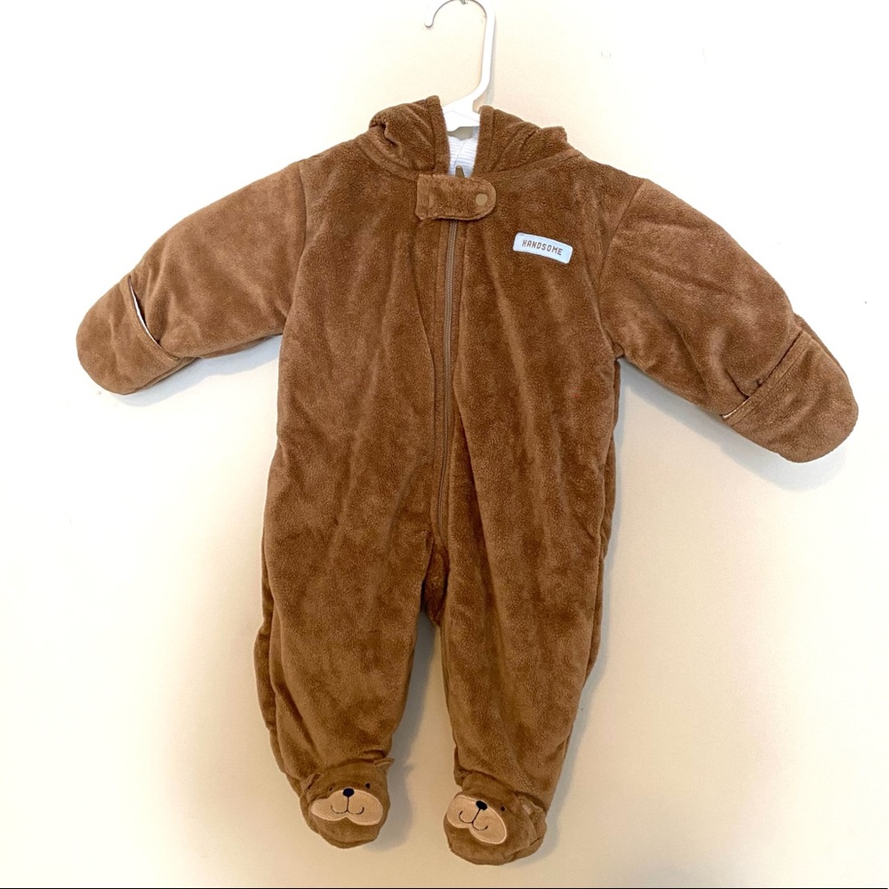 Child of Mine brown bear footie bunting 0-3M
